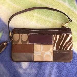 COACH multi colored wristlet